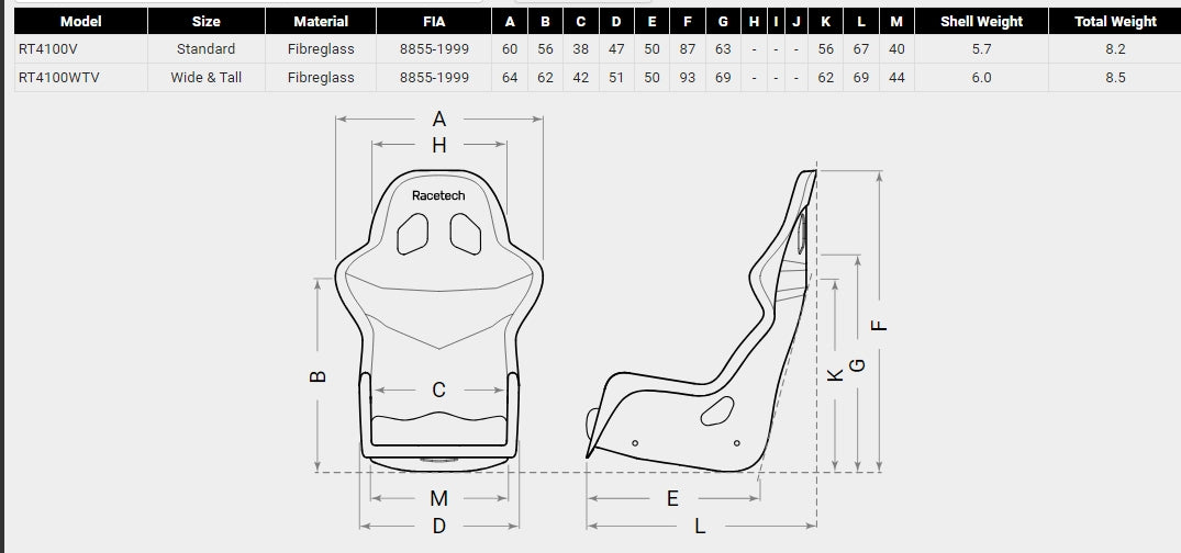 RT4100 Vinyl Racing Seat