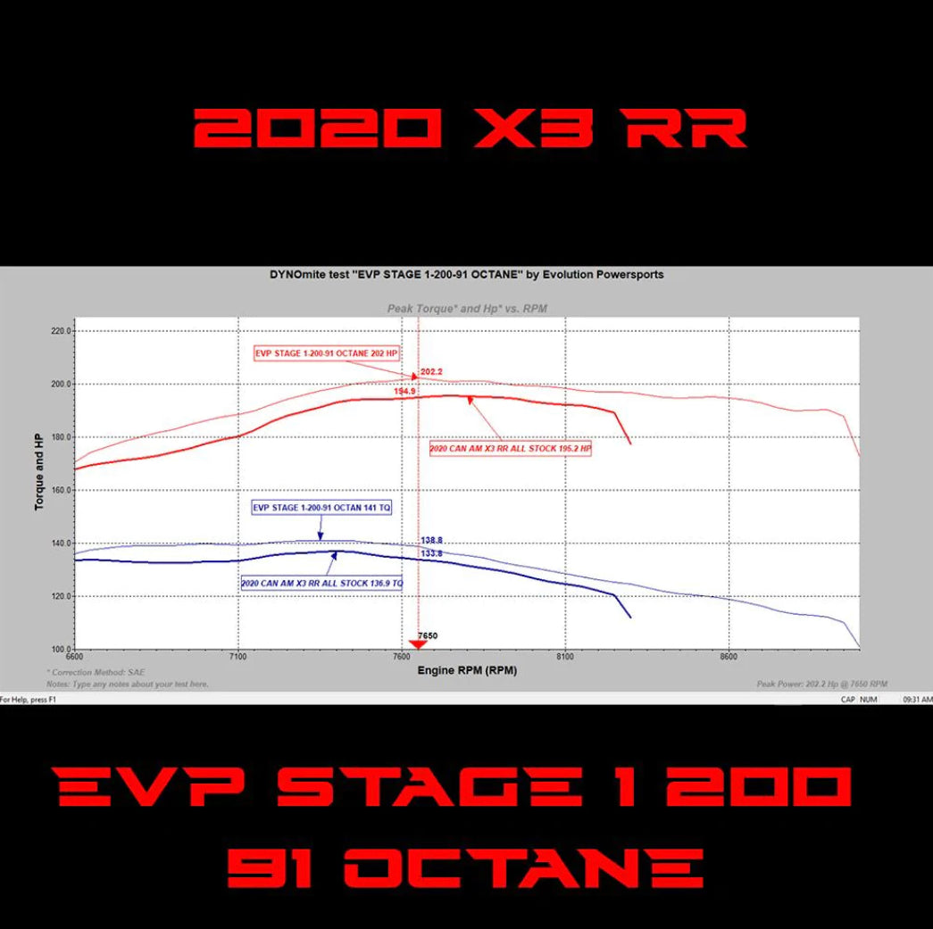 EVP ECU POWER FLASH TO SUIT 2020 CAN AM MAVERICK X3 195 HP TURBO RR