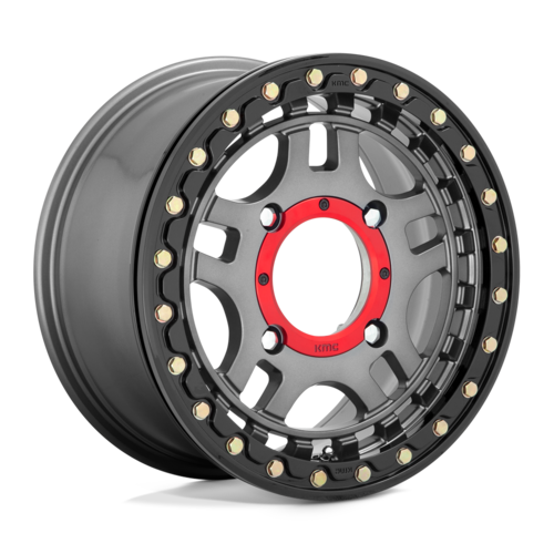 14" KS240 BEADLOCK 14X7 GUN-MEATL/BLK-RING +38MM
