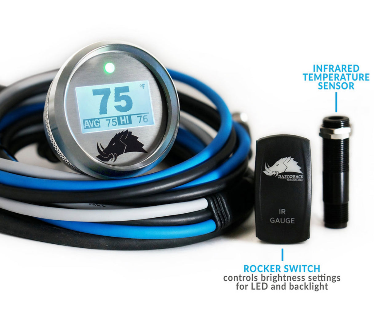 RAZORBACK THECNOLOGY 3.2 Dimmable Infrared Belt Temp Gauge