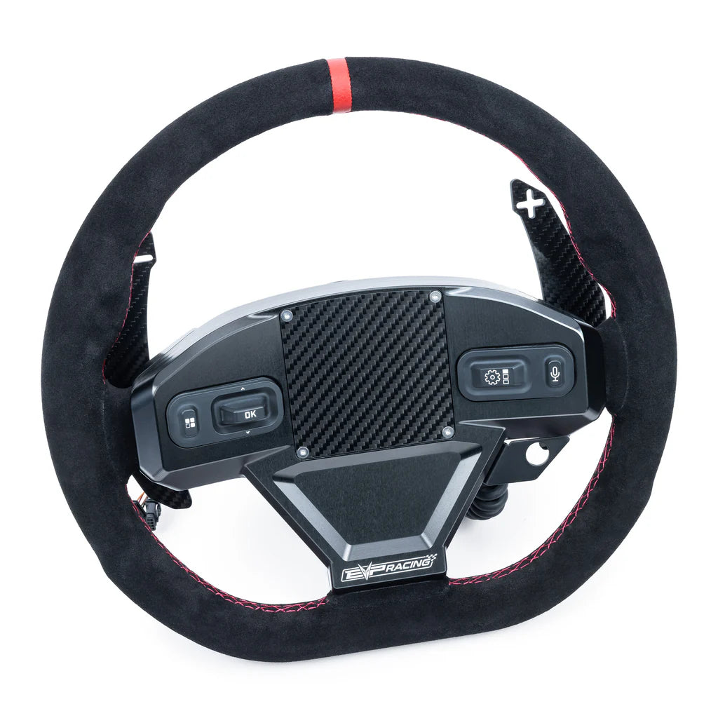 Steering Wheel with Carbon Fiber Paddles and Quick-Release Hub Adapter Kits for Can-Am Maverick R