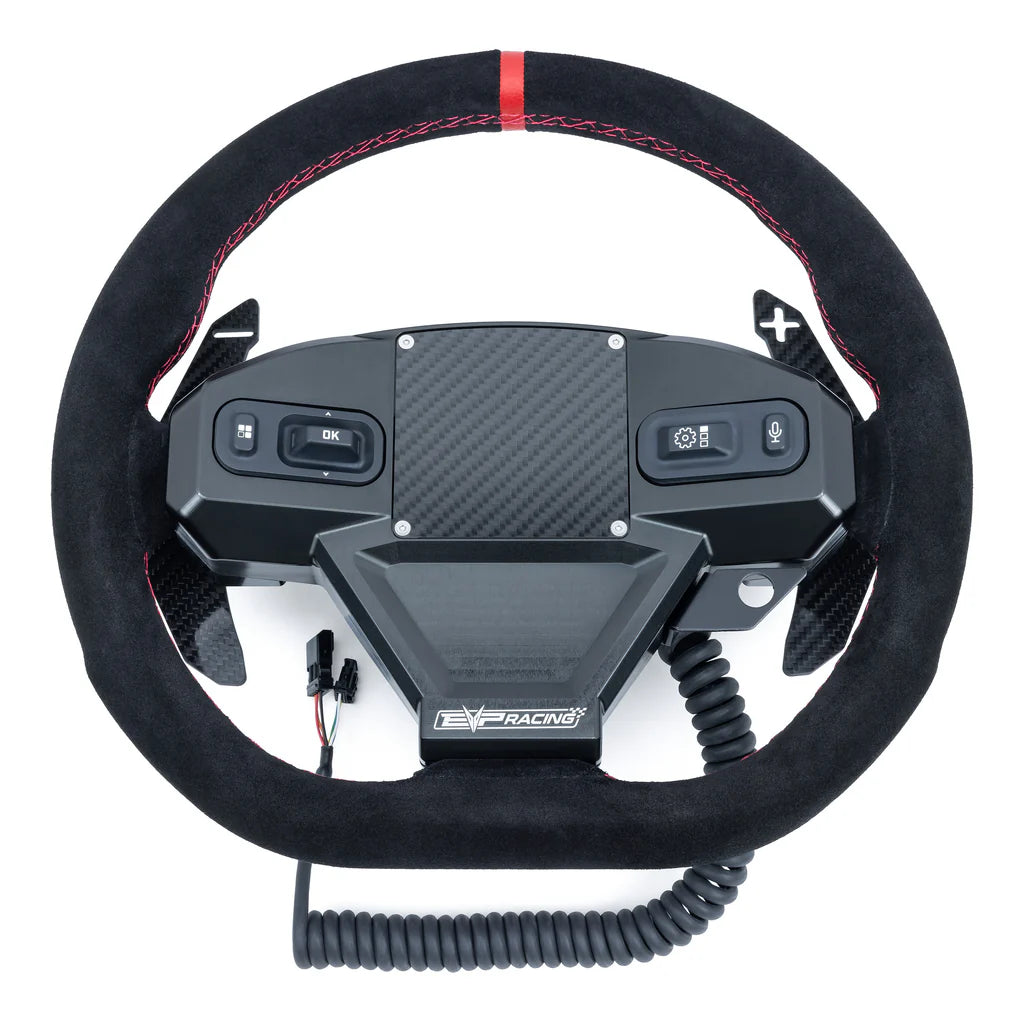 Steering Wheel with Carbon Fiber Paddles and Quick-Release Hub Adapter Kits for Can-Am Maverick R