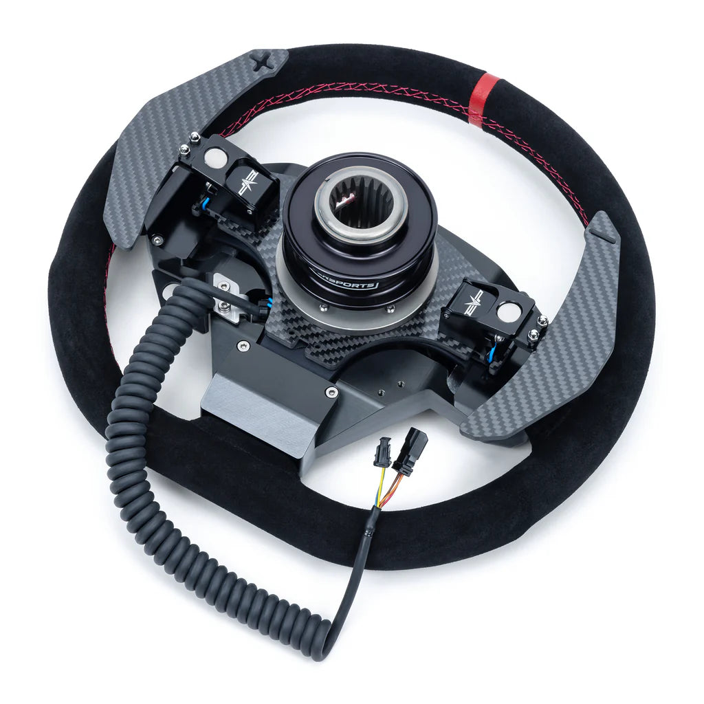 Steering Wheel with Carbon Fiber Paddles and Quick-Release Hub Adapter Kits for Can-Am Maverick R