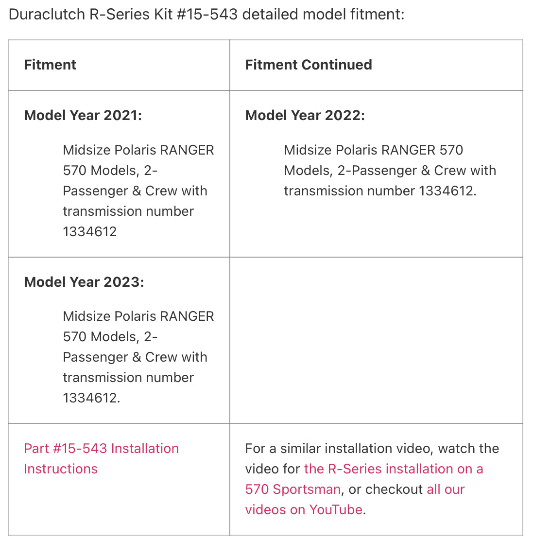 Duraclutch Kit #15-543